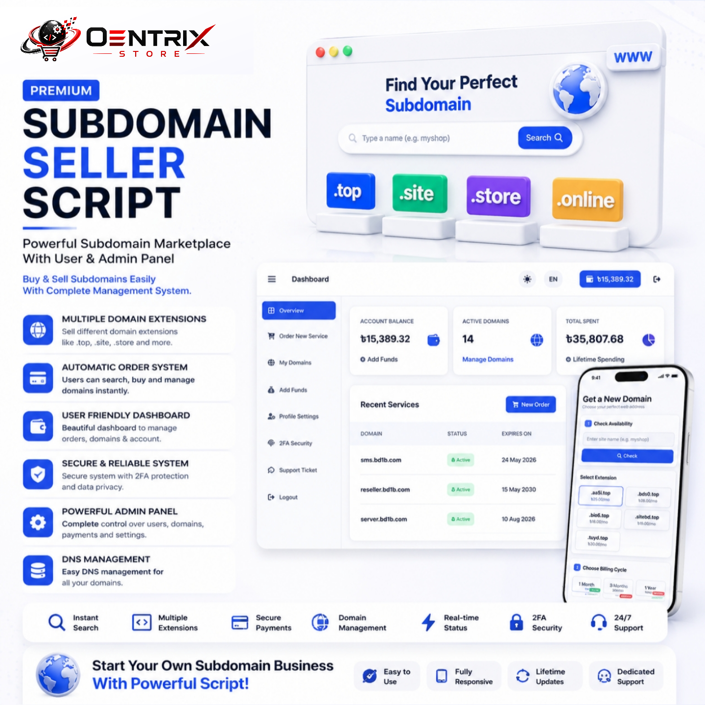 PREMIUM SUBDOMAIN MARKETPLACE SCRIPT