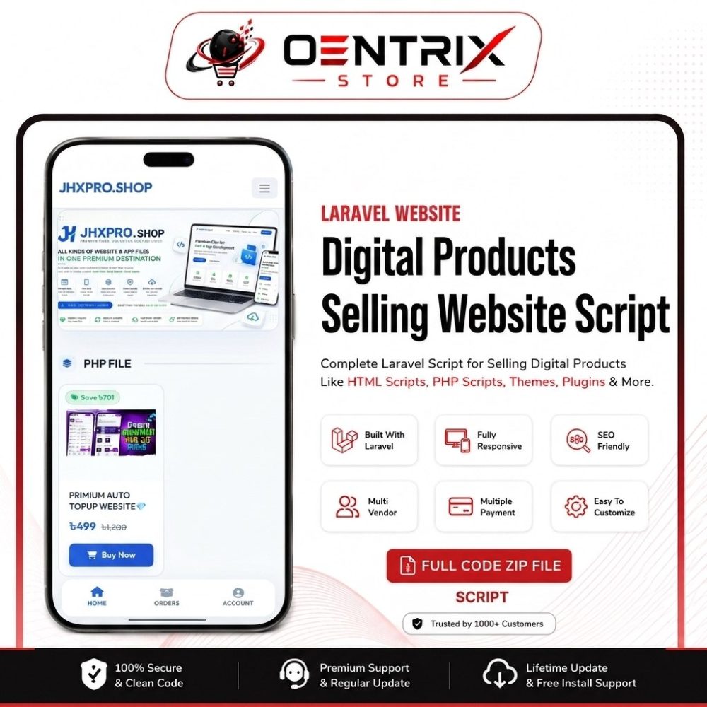 JHXPRO SHOP – Digital Products Selling Website Script