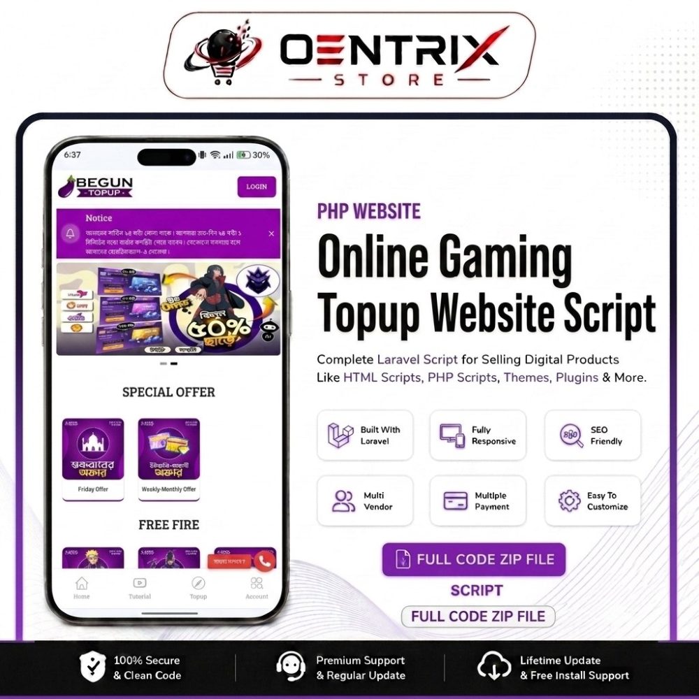 Free Fire Begun Topup Website Script