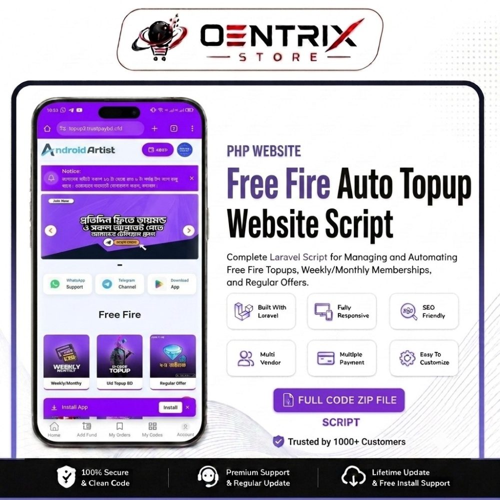 Free Fire Auto Topup Website Script