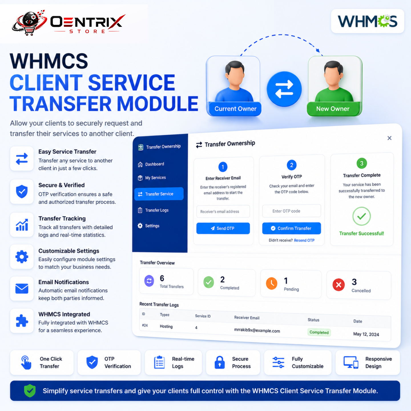 WHMCS CLIENT SERVICE TRANSFER MODULE  gallery image