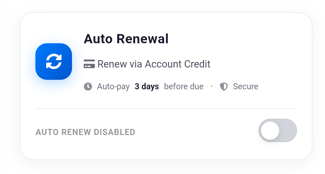 WHMCS AUTO RENEWAL MODULE  gallery image